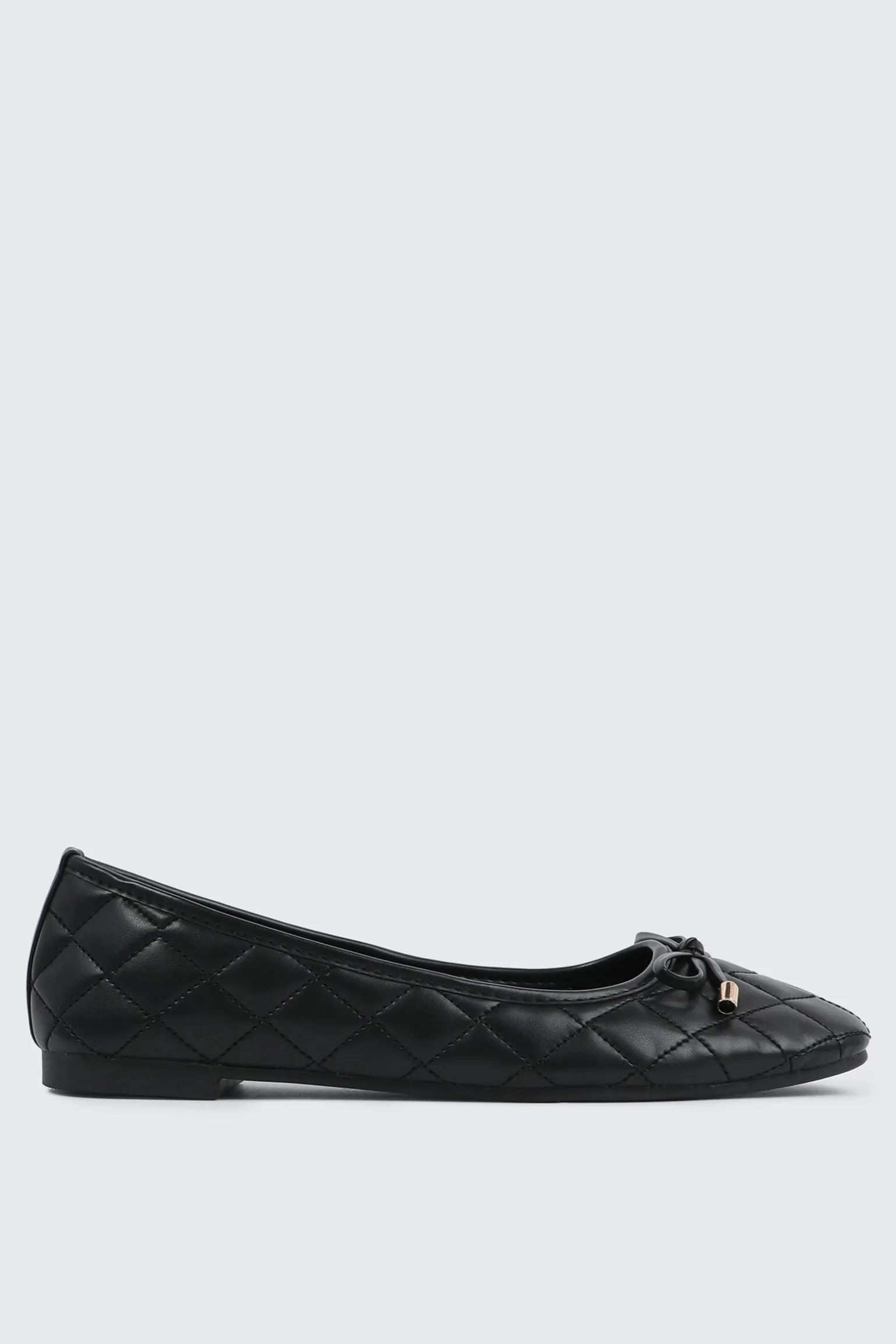 Quilted Square Toe Ballet Flats