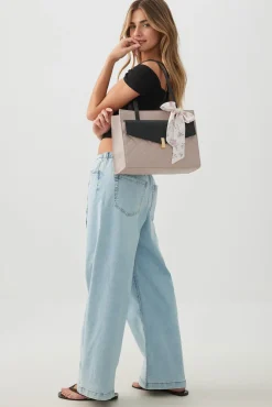Quilted Structured Tote Bag