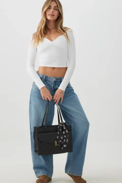 Quilted Structured Tote Bag