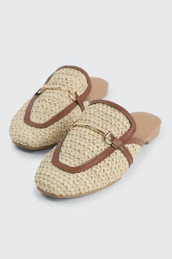 Raffia Loafer Mules