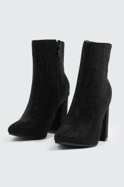 Rhinestone Ankle Boots