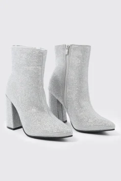 Rhinestone Ankle Boots