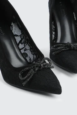 Rhinestone Bow Pumps