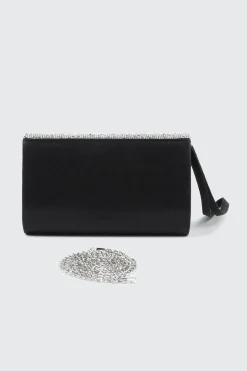 Rhinestone Flap Clutch