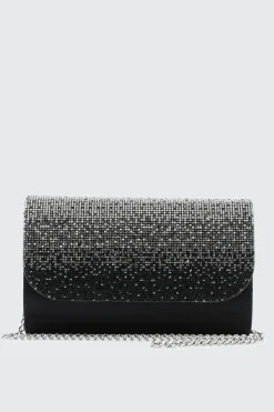 Rhinestone Flap Clutch