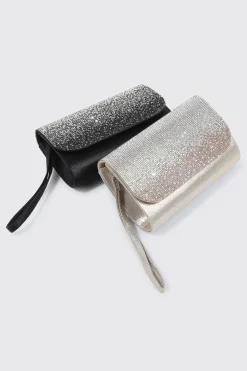 Rhinestone Flap Clutch