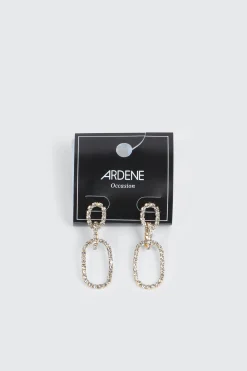 Rhinestone Oval Link Earrings