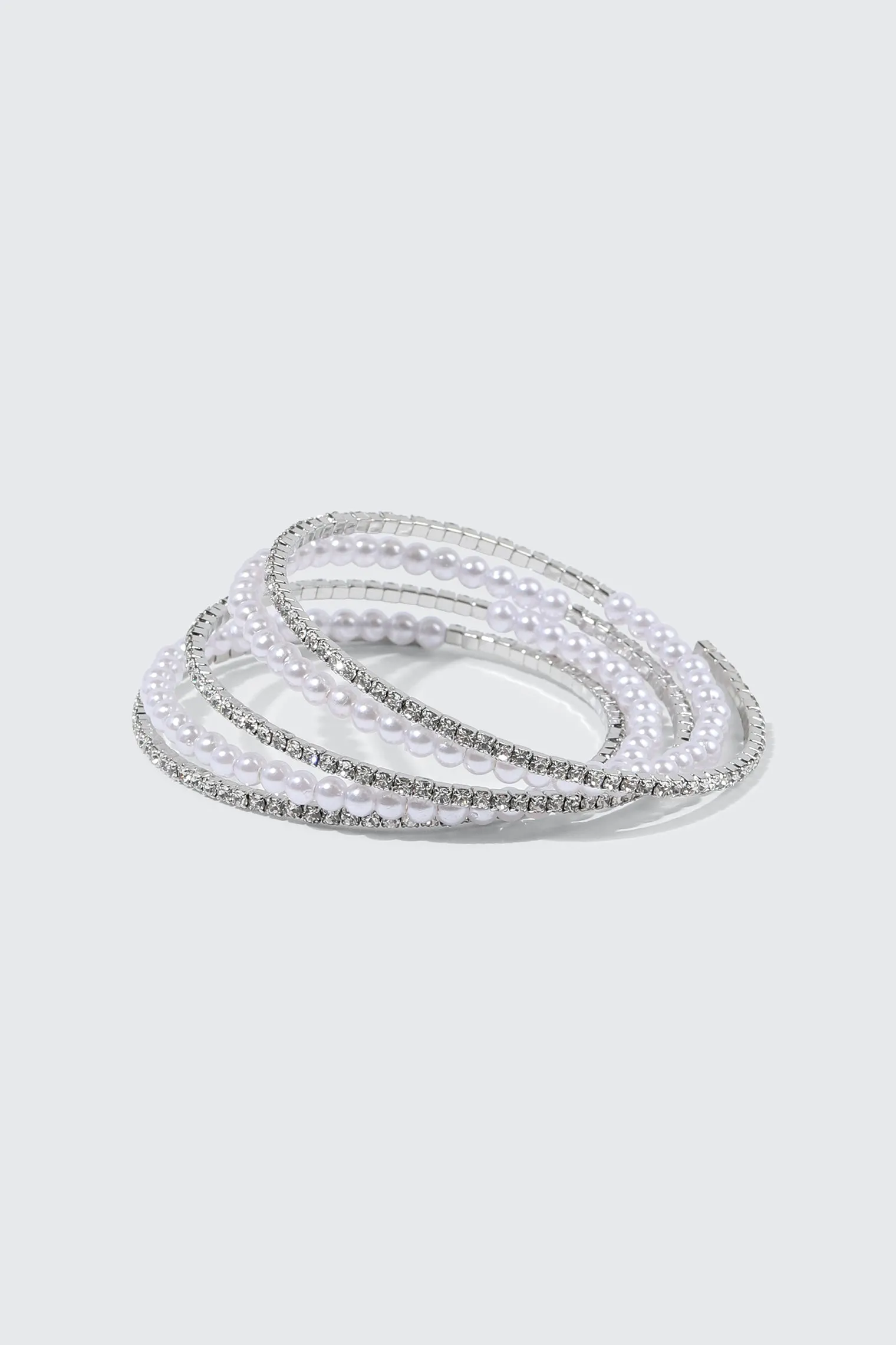Rhinestone & Pearl Bracelet