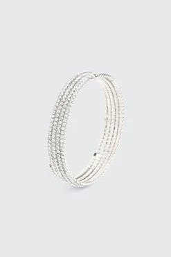 Rhinestone Spiral Bracelet