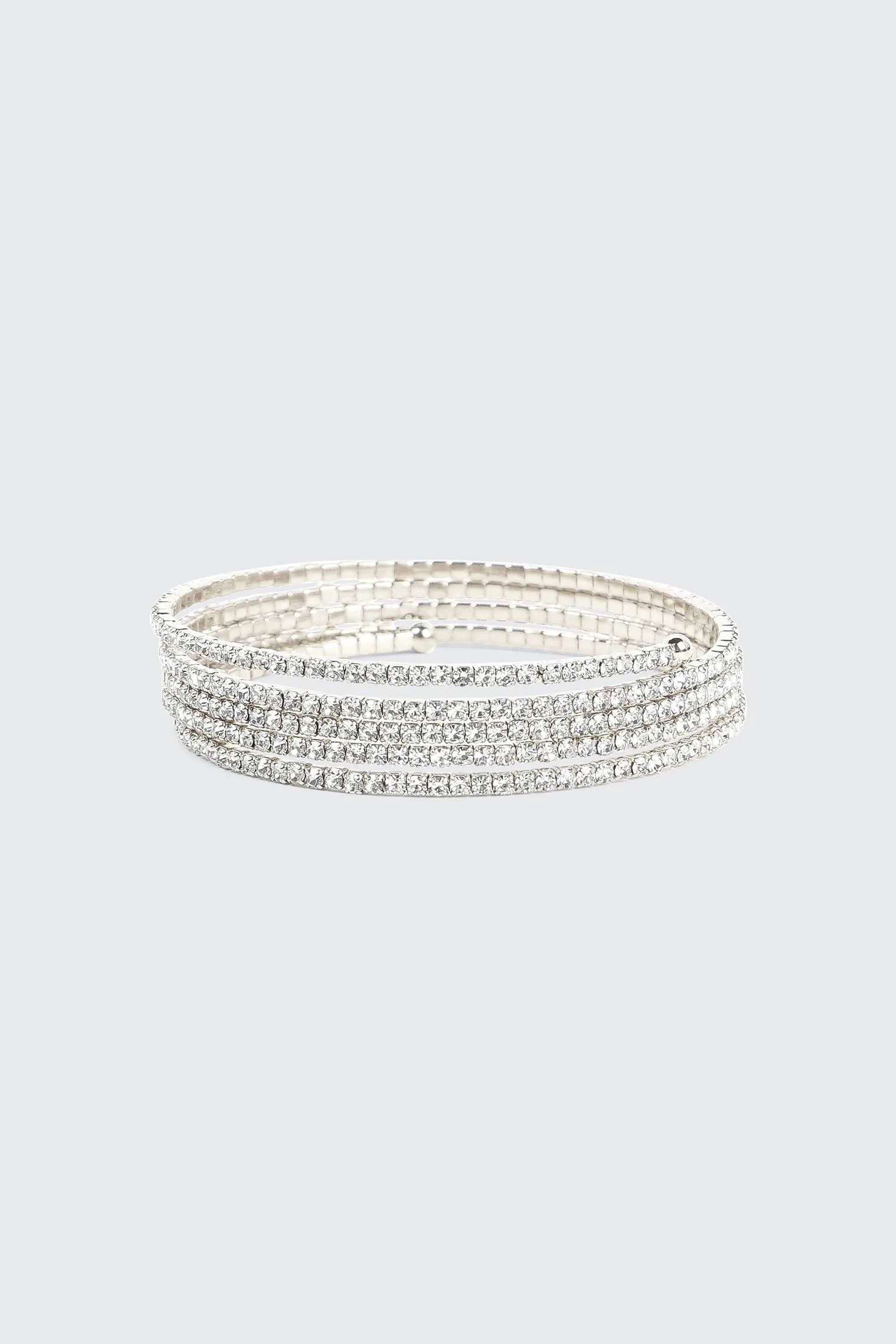 Rhinestone Spiral Bracelet