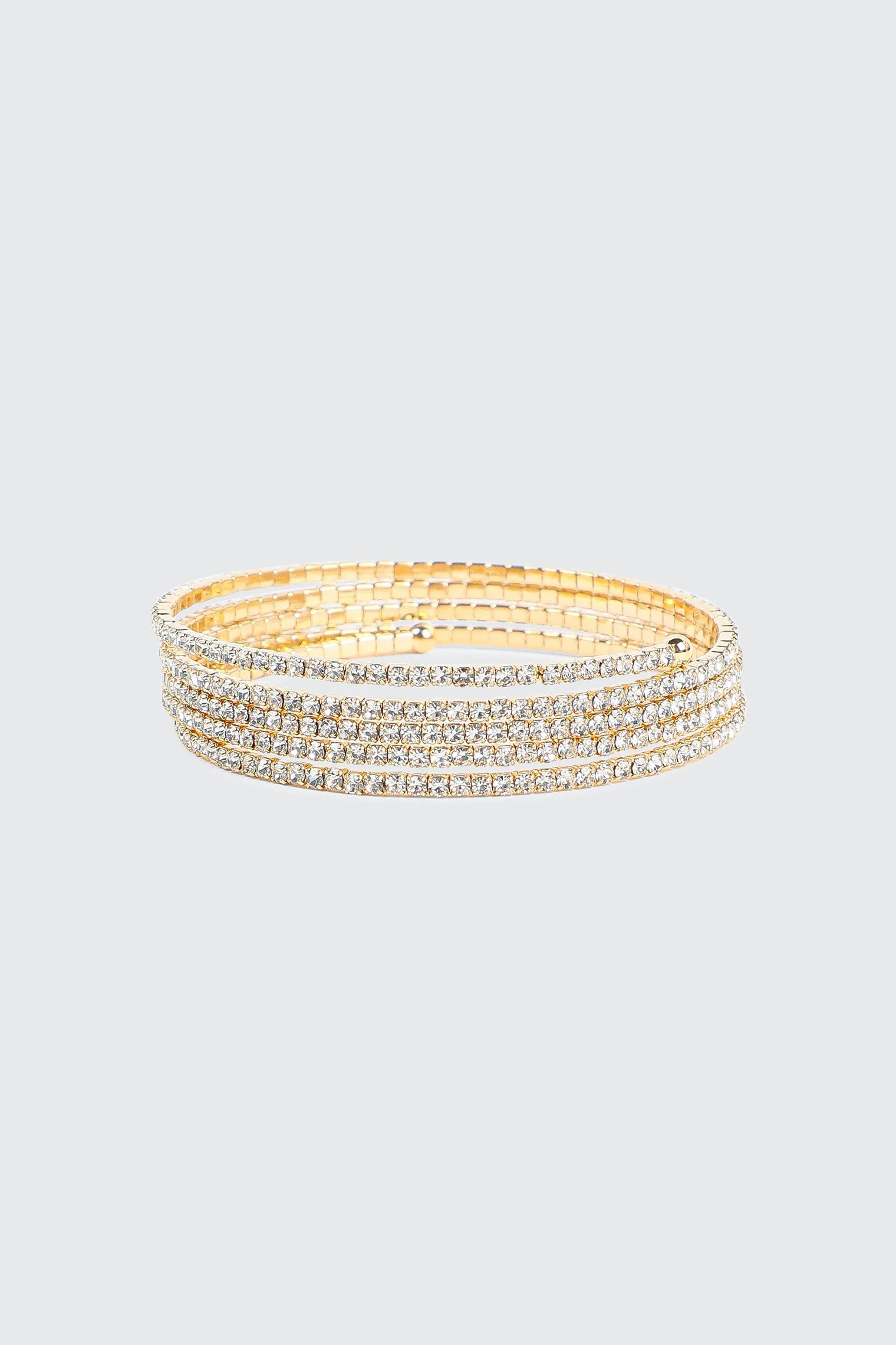 Rhinestone Spiral Bracelet