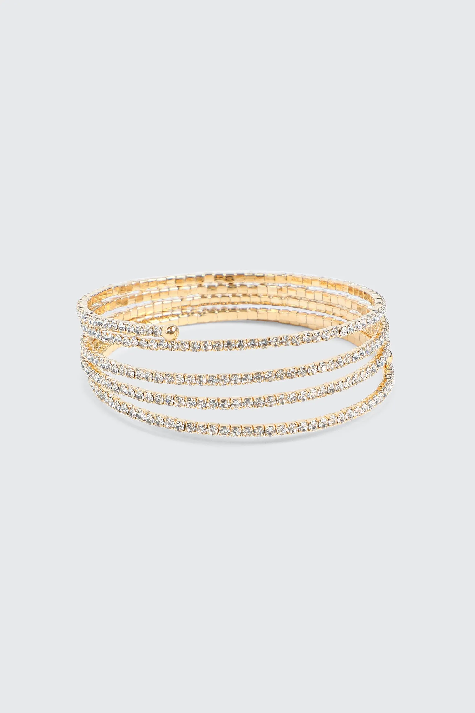 Rhinestone Spiral Bracelet