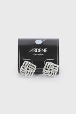 Rhinestone Square Earrings
