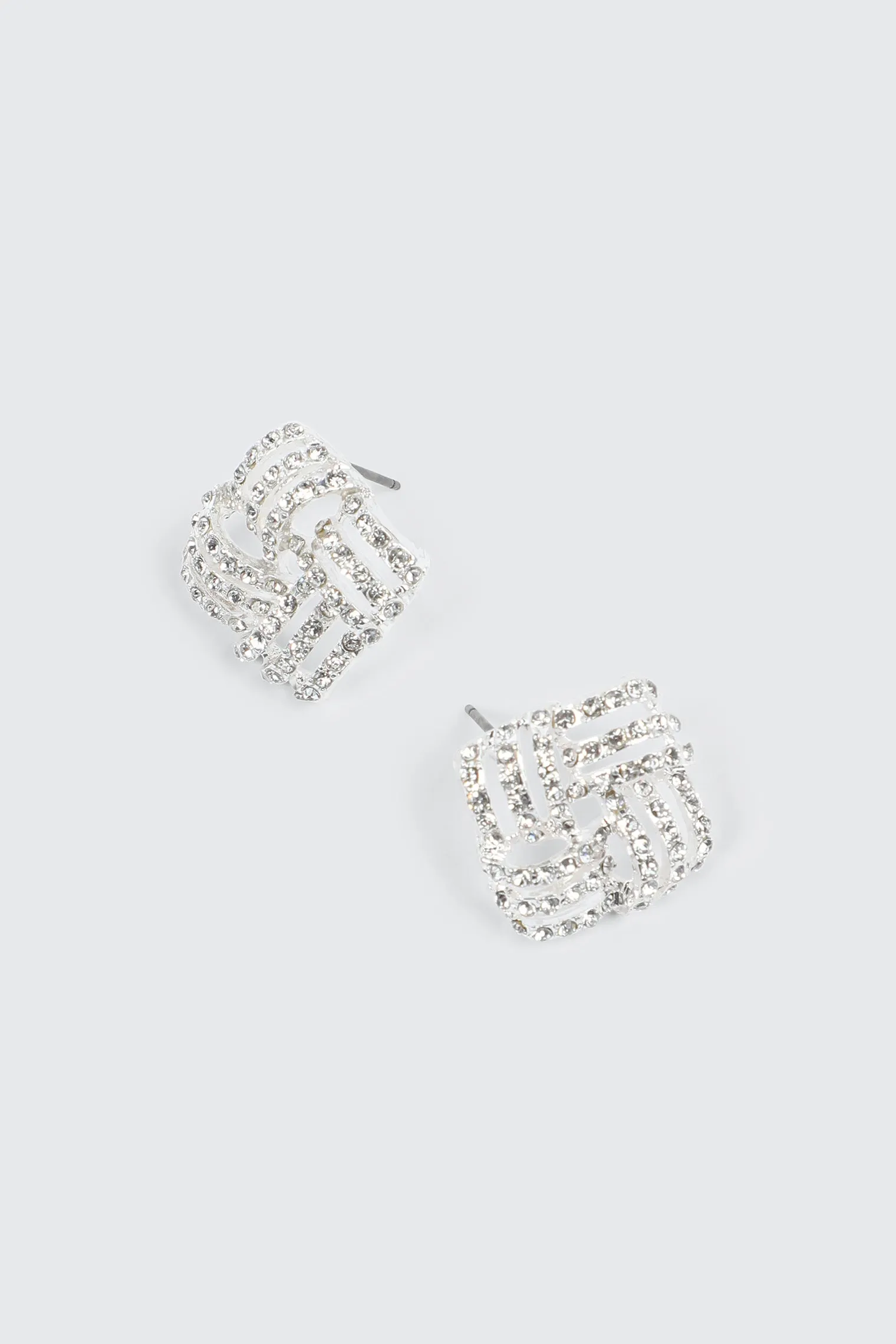 Rhinestone Square Earrings