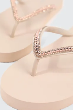 Rhinestone Straps Flip Flops