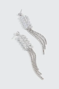Rhinestone Tassel Drop Earrings