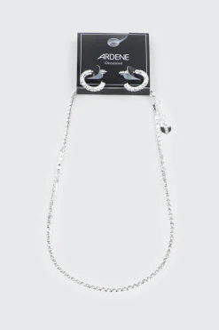 Rhinestone Tennis Necklace & Earrings