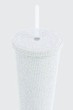 Rhinestone Tumbler Cup with Straw