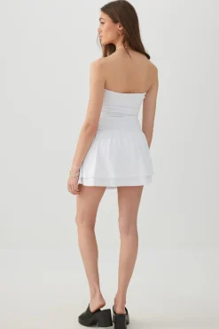 Ribbed Bandeau Ruffled Romper