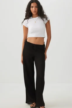 Rib Crew Neck Crop T-Shirt