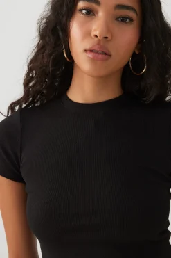 Rib Crew Neck T-Shirt