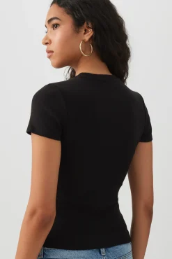 Rib Crew Neck T-Shirt