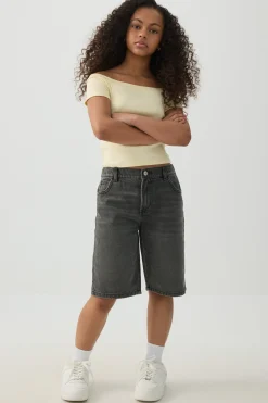 Rib Off Shoulder T-Shirt