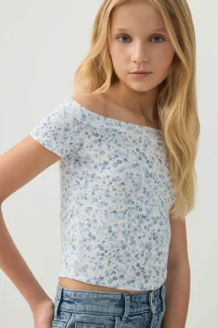 Rib Off Shoulder T-Shirt
