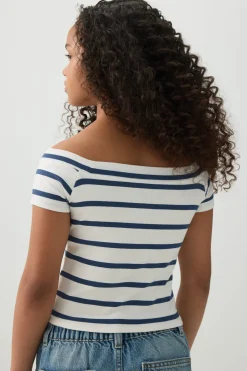 Rib Off Shoulder T-Shirt