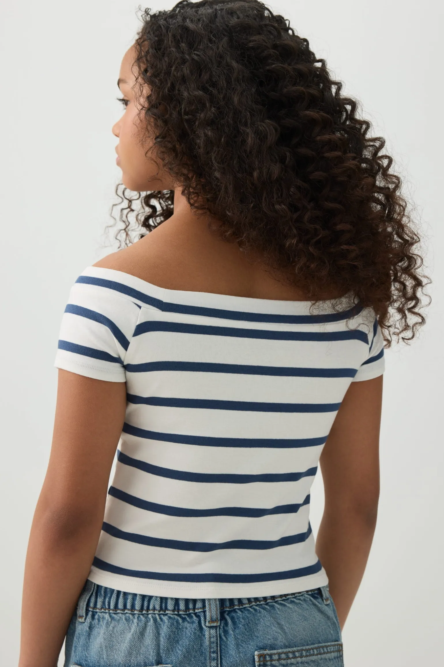 Rib Off Shoulder T-Shirt