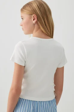 Rib Tee with Side Ties
