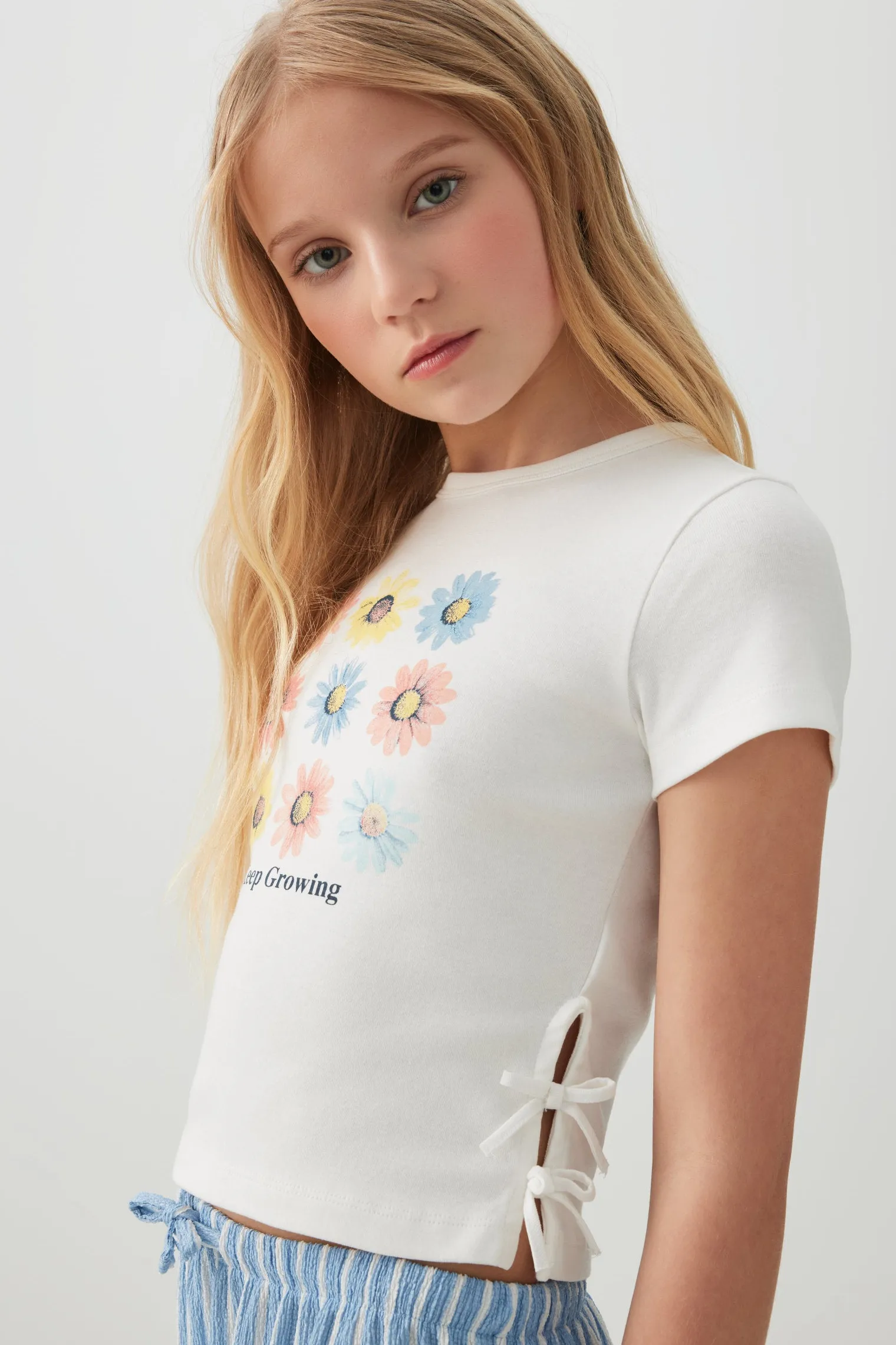 Rib Tee with Side Ties