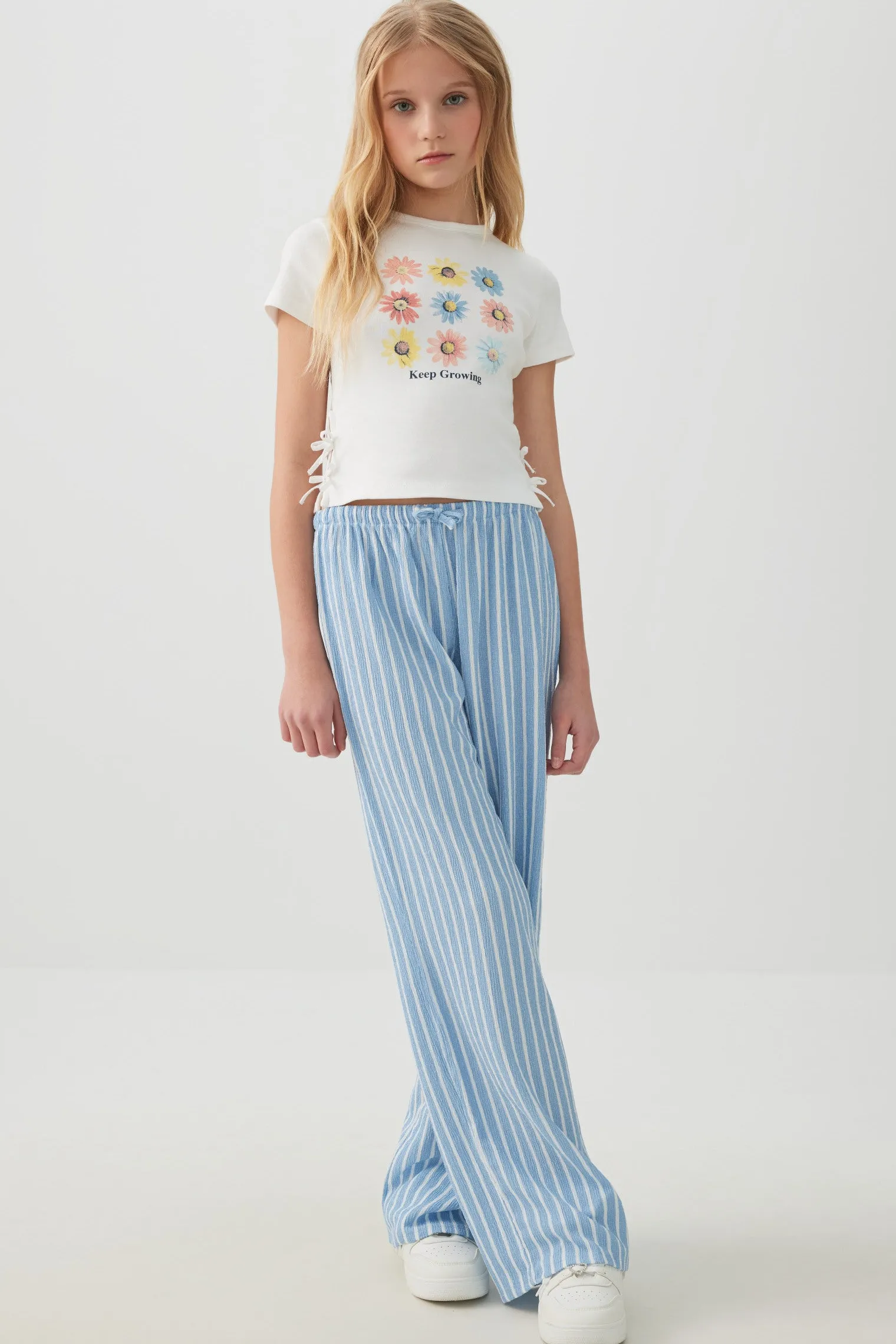 Rib Tee with Side Ties