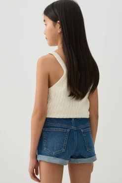 Rolled-Hem Denim Shorts