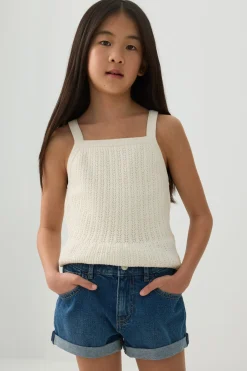 Rolled-Hem Denim Shorts