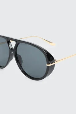 Round Aviator Oversized Sunglasses