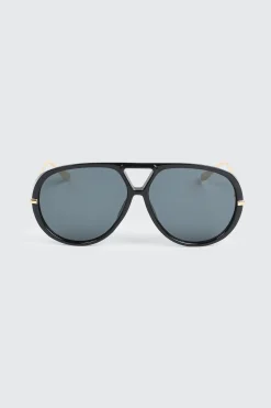 Round Aviator Oversized Sunglasses