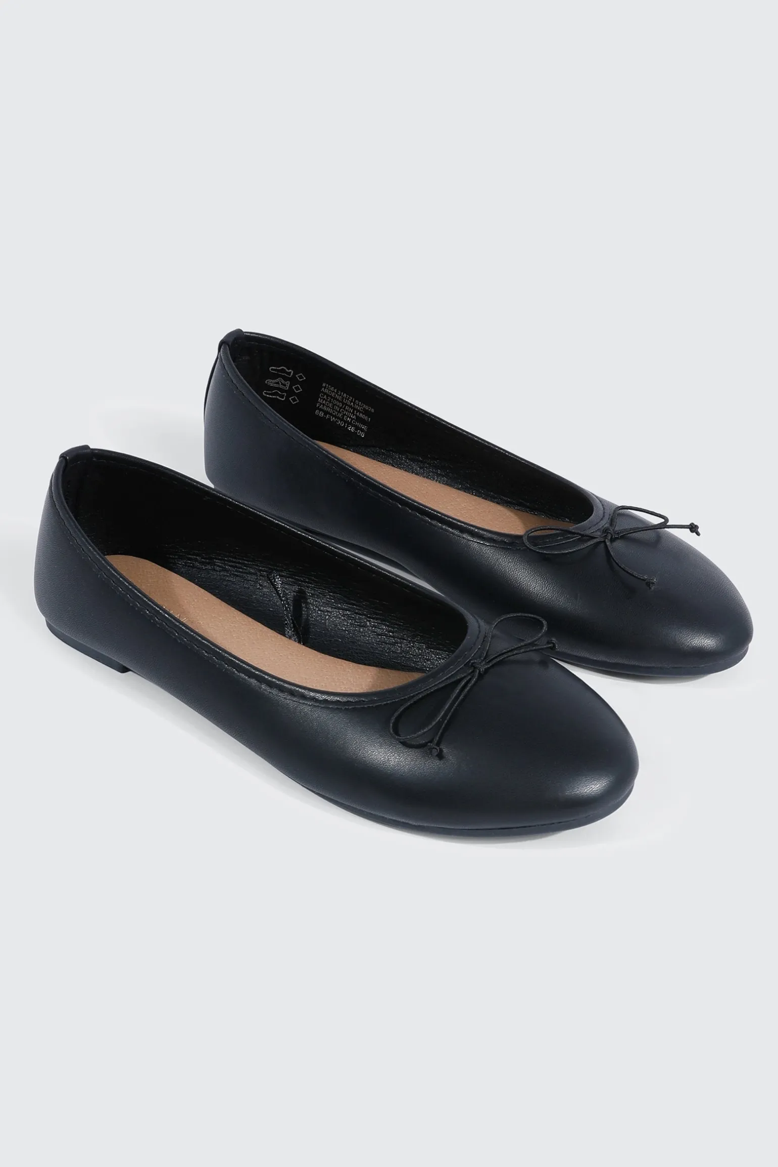 Round Toe Ballet Flats with Bow