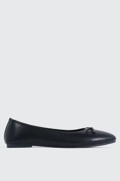 Round Toe Ballet Flats with Bow