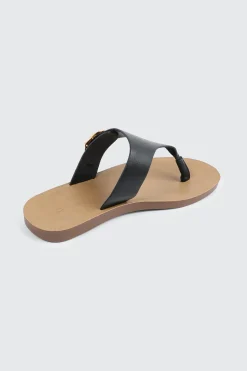 Round Toe Buckle Flat Sandals