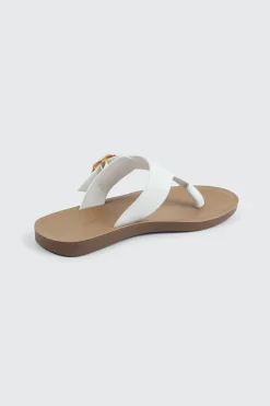 Round Toe Buckle Flat Sandals