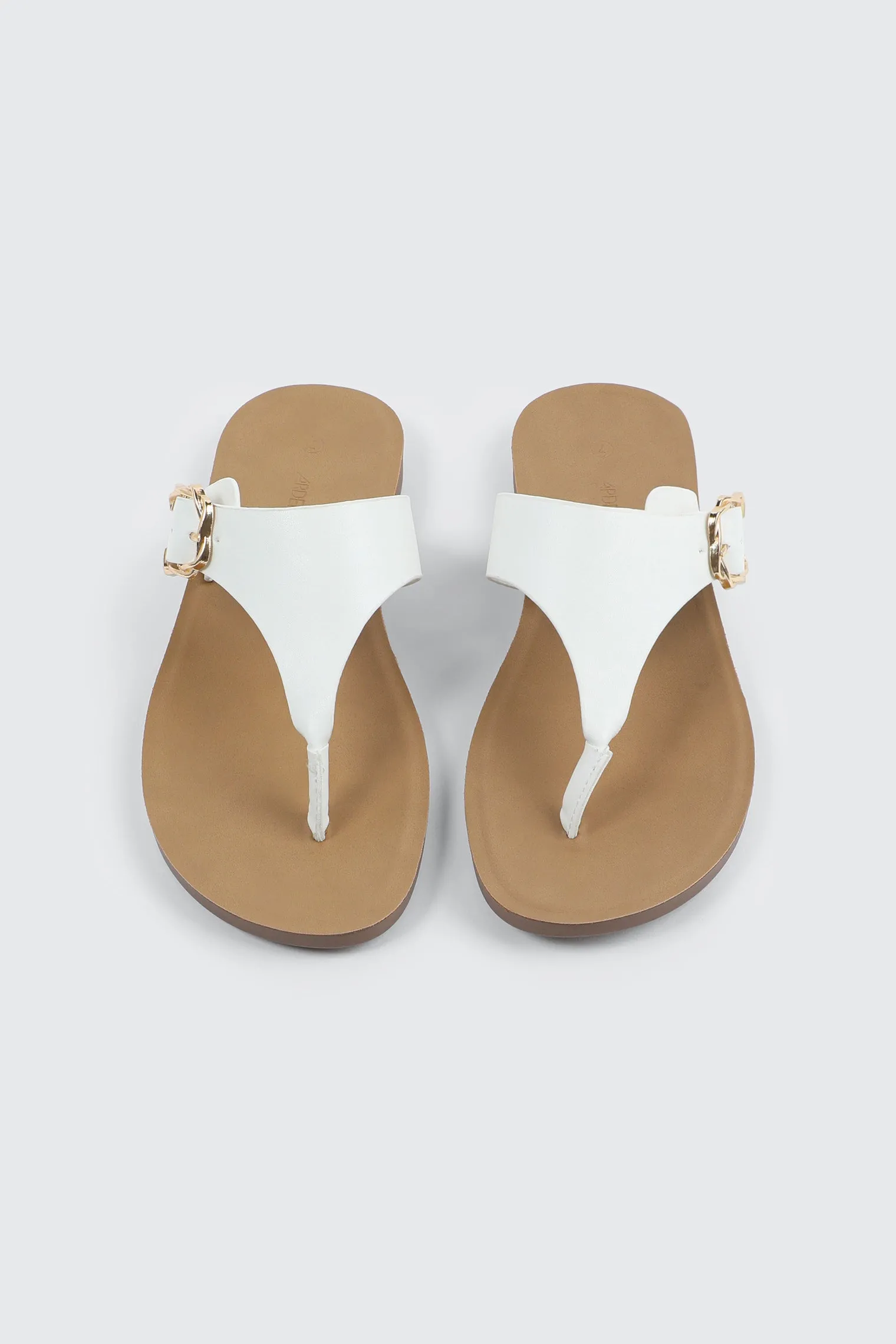 Round Toe Buckle Flat Sandals