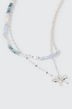 2-Row Bow Beaded Necklace