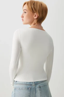 Ruched front Long Sleeve Top