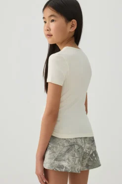 Ruched Side Printed T-Shirt