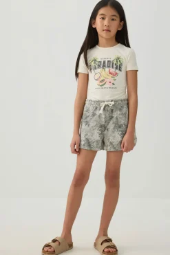 Ruched Side Printed T-Shirt