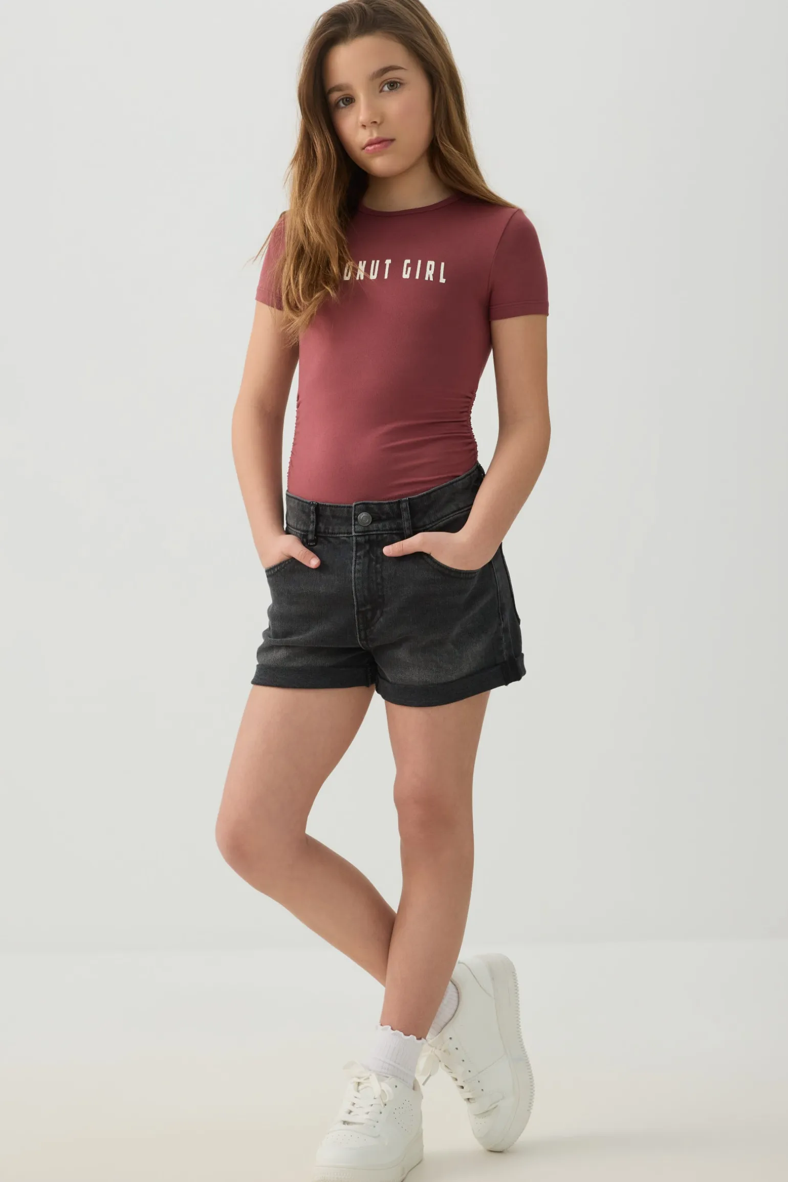Ruched Side Printed T-Shirt