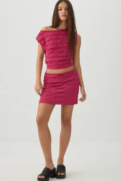 Ruffle Tube Mini Skirt