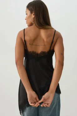 Satin Lace Trim Tunic