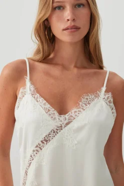 Satin Lace Trim Tunic